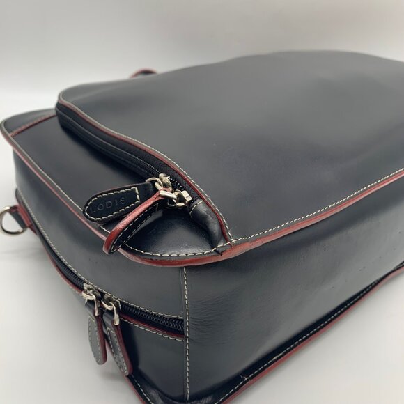 Lodis Black Leather Convertible Briefcase - Picture 9 of 12